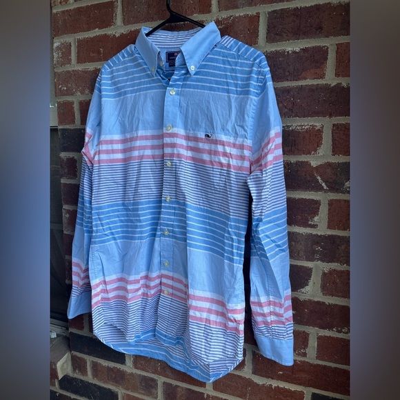 Vineyard Vines Men’s Oceaneer Striped Tucker Shirt Size Medium - Picture 4 of 8